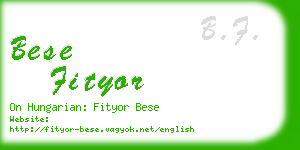 bese fityor business card
